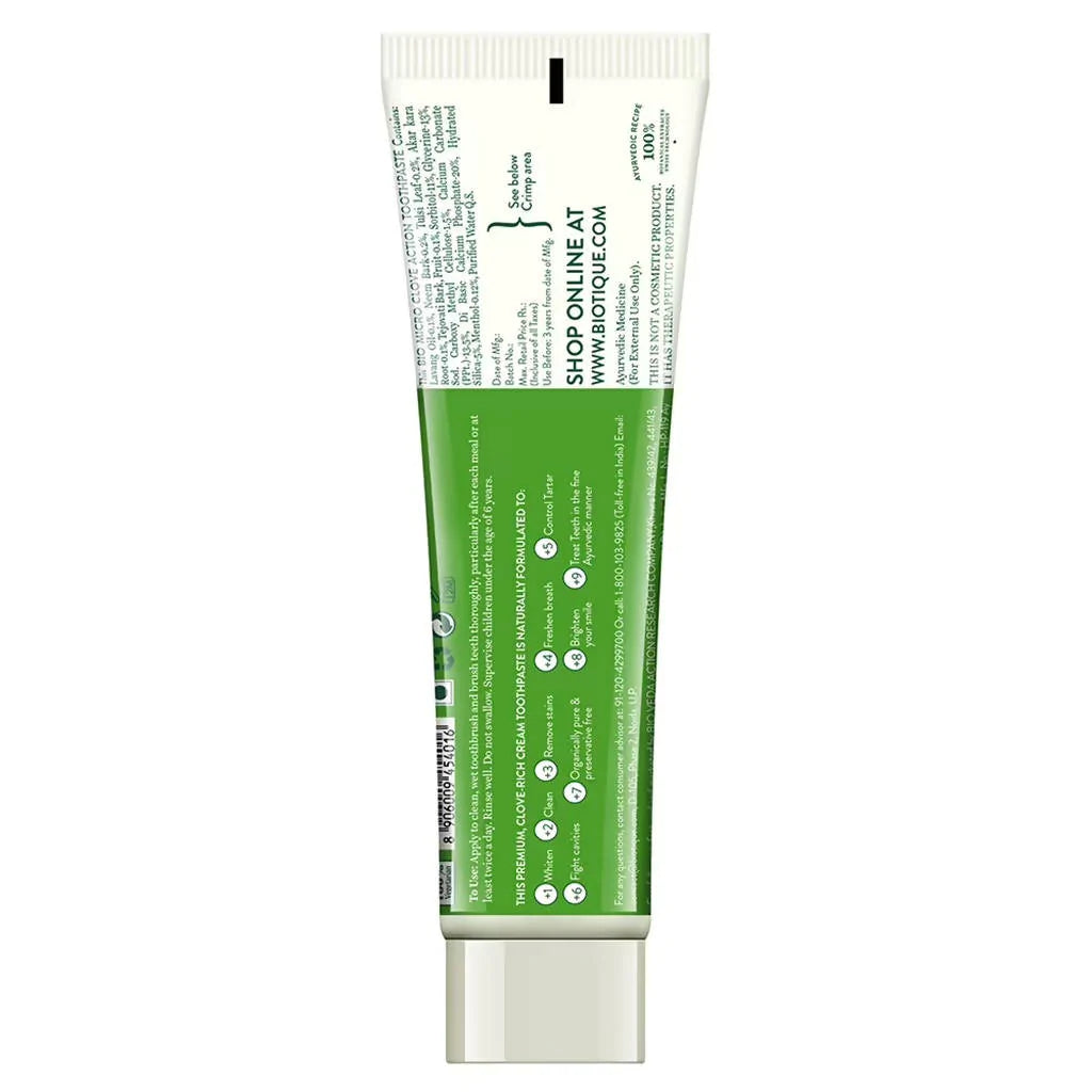 Biotique Clove & Tulsi Complete Care Toothpaste - Distacart